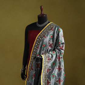 Ranihati chapa work chanderi silk hand embroidery dupatta