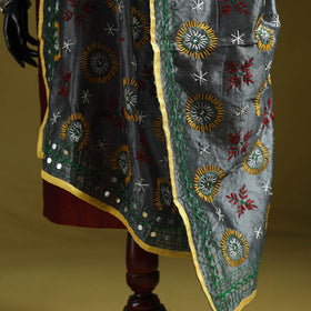 Ranihati chapa work chanderi silk hand embroidery dupatta