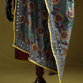 Ranihati chapa work chanderi silk hand embroidery dupatta