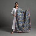  Grey Ranihati Hand Embroidery Chanderi Silk Dupatta