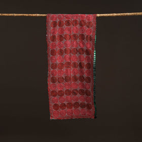 Grey - reversible silk bengal hand kantha stitch stole 130