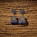 Grey - riya handcrafted gs beaded jhumki earrings