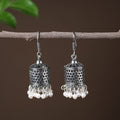 Grey - riya handcrafted gs beadwork jhumki earrings