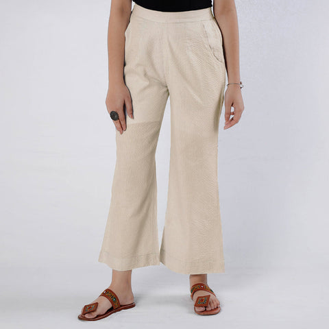 Grey - running stitch cotton palazzo by itokri casuals