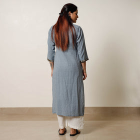  Running Stitch Cotton Straight Kurta with Sanganeri Patchwork 03 Online at iTokri.com