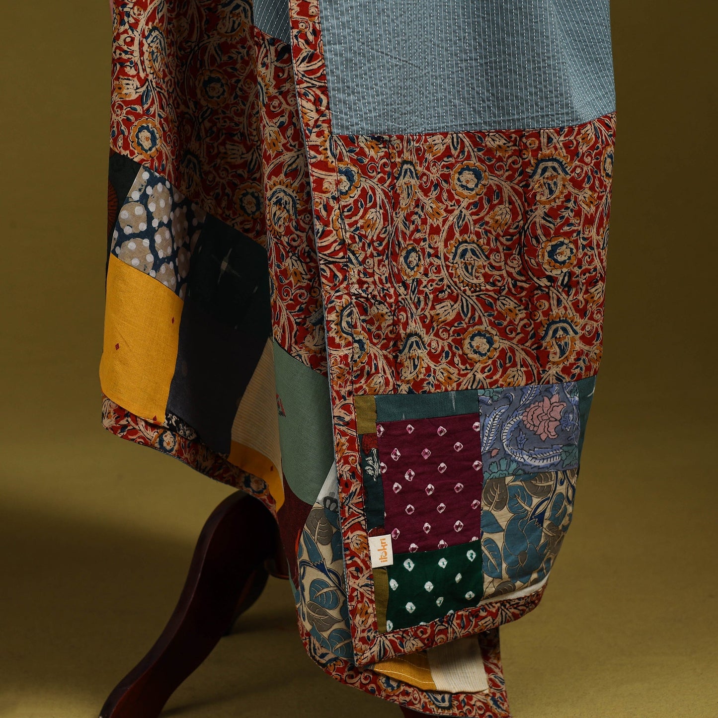 Running stitch with patchwork cotton dupatta 23