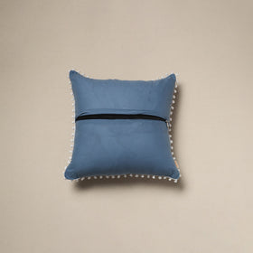 Running stitch plain cotton cushion cover 15 - handcrafted