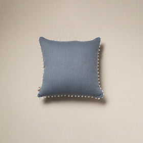 Running stitch plain cotton cushion cover 15 - handcrafted