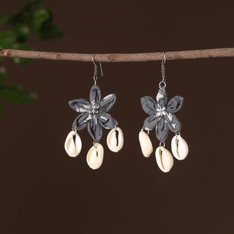 Grey - samira fabart phool kali shell earrings - handcrafted