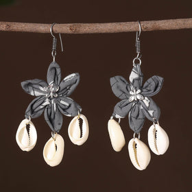 Grey - samira fabart phool kali shell earrings - handcrafted