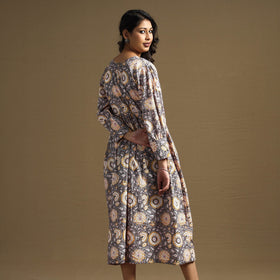 Buy Sanganeri Block Printed Cotton Flared Dress Online at iTokri.com
