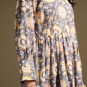 Buy Sanganeri Block Printed Cotton Flared Dress Online at iTokri.com