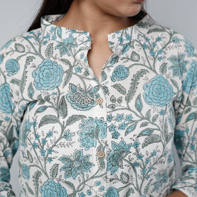 Buy Sanganeri Block Printed Cotton Long Kurta Online l iTokri.com