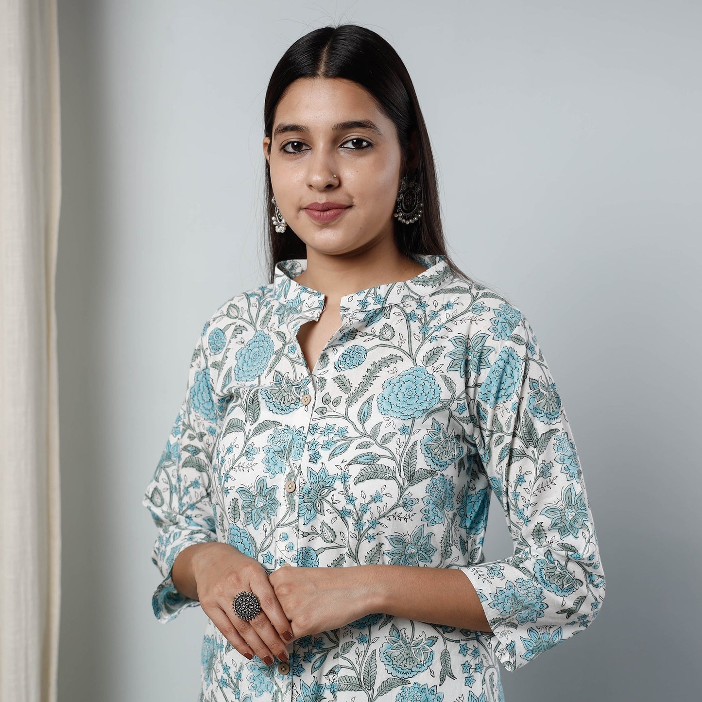 Buy Sanganeri Block Printed Cotton Long Kurta Online l iTokri.com