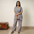 Grey - sanganeri block printed cotton co-ord set 06