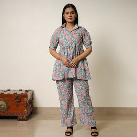  Sanganeri Block Printed Cotton Co-Ord Set 16 Online at iTokri.com