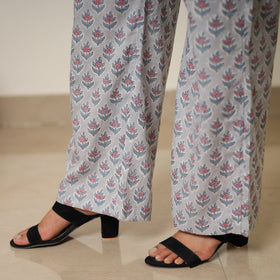 Grey - sanganeri block printed cotton co-ord set 25