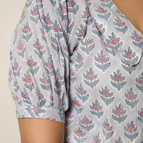 Grey - sanganeri block printed cotton co-ord set 25