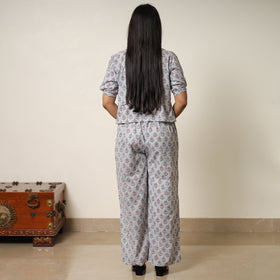 Grey - sanganeri block printed cotton co-ord set 25
