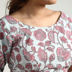 Buy Sanganeri Block Printed Cotton Stitched Blouse Online at iTokri.com