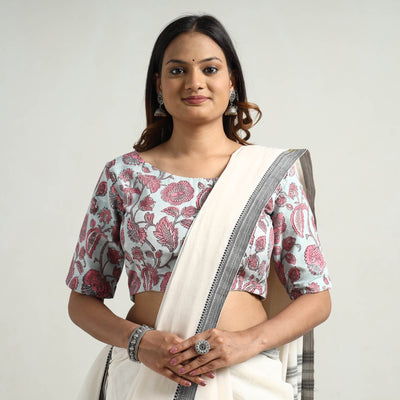 Buy Sanganeri Block Printed Cotton Stitched Blouse Online at iTokri.com