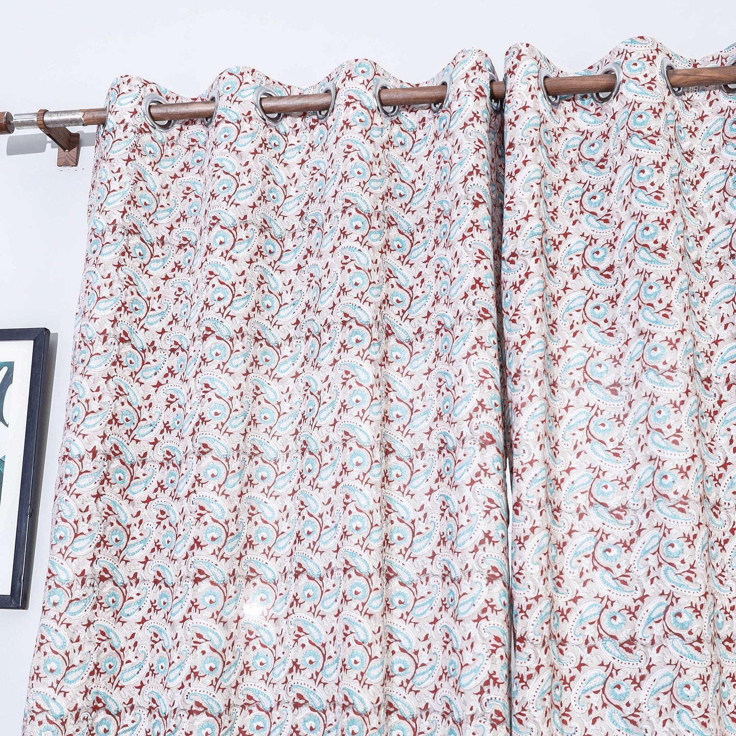 Sanganeri printed cotton window curtain (5 x 3 feet)