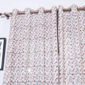 Sanganeri printed cotton window curtain (5 x 3 feet)
