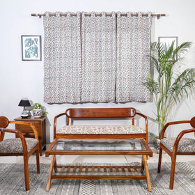 Sanganeri printed cotton window curtain (5 x 3 feet)