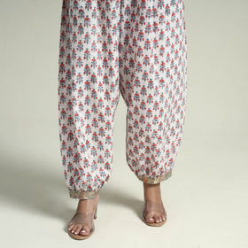  Sanganeri Block Printed Maheshwari Silk Kurta with Palazzo & Dupatta Set Online at iTokri.com