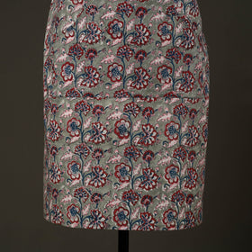  Grey Sanganeri Block Print Cotton Apron with Pocket