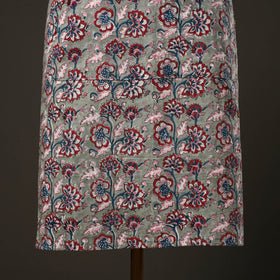 Grey - sanganeri cotton apron with pocket 07 - handcrafted