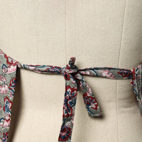 Grey - sanganeri cotton apron with pocket 07 - handcrafted