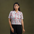  Grey Sanganeri Block Print Cotton Crop Top