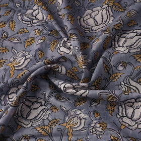 Grey - sanganeri cotton fabric 03 - handcrafted