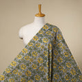 Grey Sanganeri Block Print Cotton Fabric