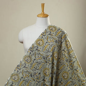  Grey Sanganeri Block Print Cotton Fabric