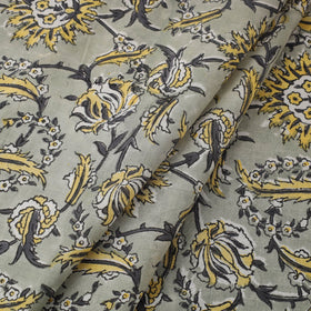  Grey Sanganeri Block Print Cotton Fabric