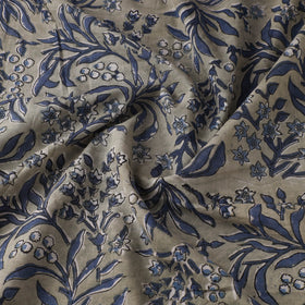Grey Sanganeri Block Print Cotton Fabric