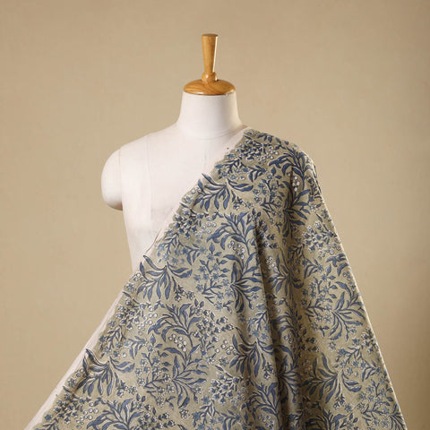 Grey Sanganeri Block Print Cotton Fabric