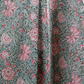 Grey - Sanganeri Block Print Cotton Fabric 21