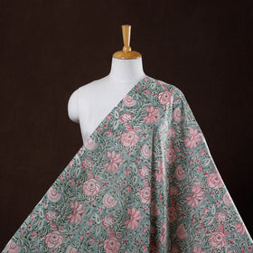 Grey - Sanganeri Block Print Cotton Fabric 21
