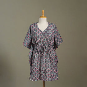 Grey - sanganeri cotton kaftan (medium) 27 - handcrafted