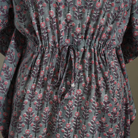 Grey - sanganeri cotton kaftan (medium) 27 - handcrafted