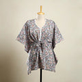 Buy Grey Sanganeri Block Print Cotton Kaftan