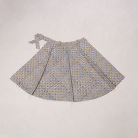 Grey - sanganeri cotton wrap around skirt 02 - handcrafted