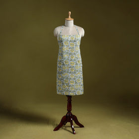 Grey - sanganeri hand block print apron with pocket 30