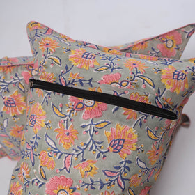 Sanganeri hand block print pillow covers (set of 2) 04