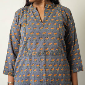 Buy Sanganeri Block Printed Cotton Kurta with Palazzo & Dupatta Set 13 Online at iTokri.com