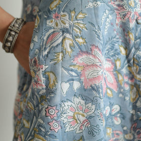  Sanganeri Block Printed Cotton Long Kurta 