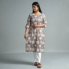  Sanganeri Block Printed Cotton Long Kurta Online 